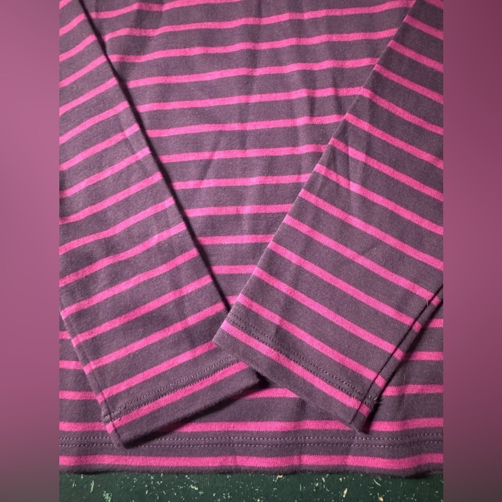 L.L. Bean purple striped turtleneck. Women’s Petite Small - Picture 6 of 7